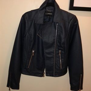 Minus The Leather Navy Moto Jacket